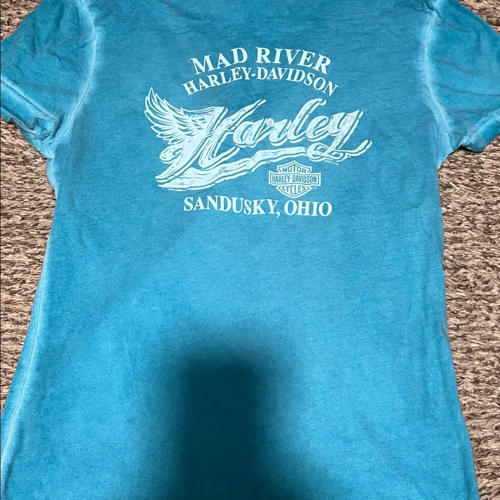 Harley-Davidson Turquoise V-Neck Tee - Picture 3 of 3